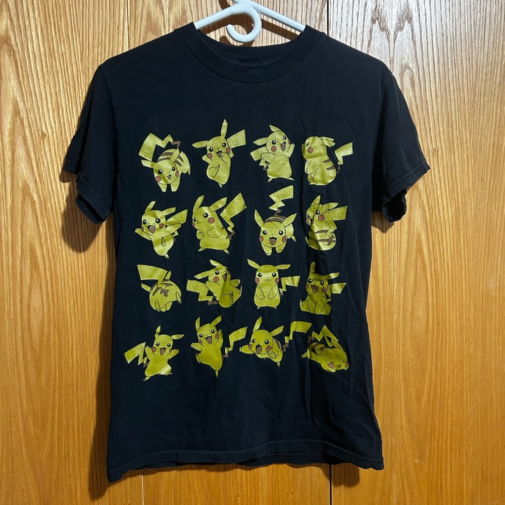 Pokemon Black Tee with Pikachu Pattern